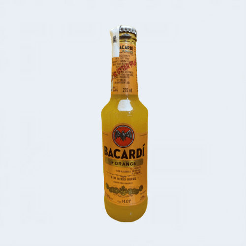 <h4>Bacardi Orange Beer</h4>
                                    <div class='border-bottom my-3'></div>
                                    <table id='alt-table' cellpadding='3' cellspacing='1' border='1' align='center' width='80%'>
                                        <thead id='head-dark'><tr><th>Quantity</th><th>Price/Unit</th></tr></thead>
                                        <tr><td>275ml</td><td class='price'>₹160</td></tr>
                                    </table>
                                    <b class='text-start'>Description :</b>
                                            <p class='text-justify mt-2'>It has a mouth-watering orange flavor and a strong orange color. Bacardi Breezer is produced from a delicious blend of Bacardi rum, mineral water and tropical fruit juice.</p>