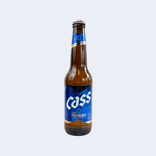 <h4>Cass Cold Brewed Beer</h4>
                                    <div class='border-bottom my-3'></div>
                                    <table id='alt-table' cellpadding='3' cellspacing='1' border='1' align='center' width='80%'>
                                        <thead id='head-dark'><tr><th>Quantity</th><th>Price/Unit</th></tr></thead>
                                        <tr><td>330ml</td><td class='price'>₹240</td></tr>
                                    </table>
                                    <b class='text-start'>Description :</b>
                                            <p class='text-justify mt-2'>Cass Fresh Cold Brewed a pale-golden pale lager with a 4.5% ABV. Originally brewed by the Cass Brewery, the brand had been taken over by Jinro-Coors, one of the country's leading brewers. After having around 70% of the Korean lager market in the 1980s, by 1994 Cass had fallen behind Hite as Korea's top selling lager.</p>